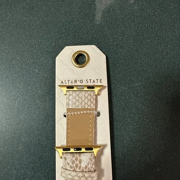 Altard State Snakeskin Textured Watch Band With Gold Hardware & Adjustable Buckl - Picture 2 of 4